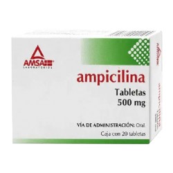 Ampicilina 500 mg 20 tabletas