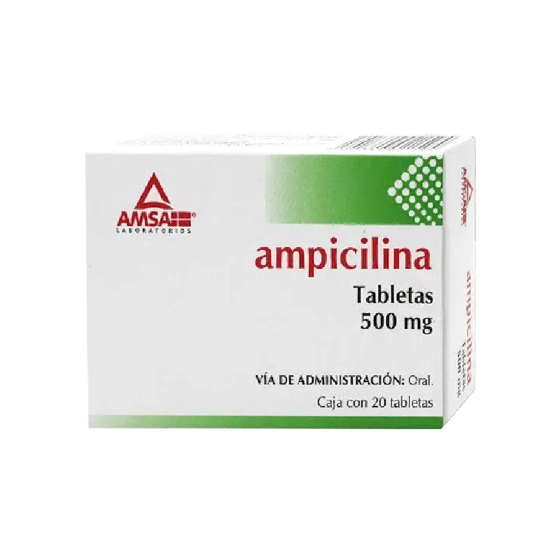 Ampicilina 500 mg 20 tabletas