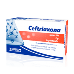 Ceftriaxona Solución 1 g Inyectable 3.5 ml